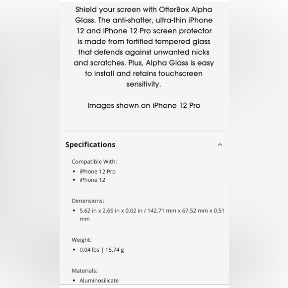 BNIB Otterbox Screen Protector for IPhone 12 or iPhone 12 Pro - Picture 5 of 6